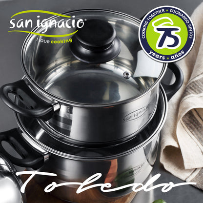 Set San Ignacio: Juego De Tres Sartenes + Batería De Cocina 8 Piezas_1