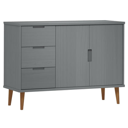 Aparador Molde Madera Maciza De Pino Gris 113x40x80 Cm_1