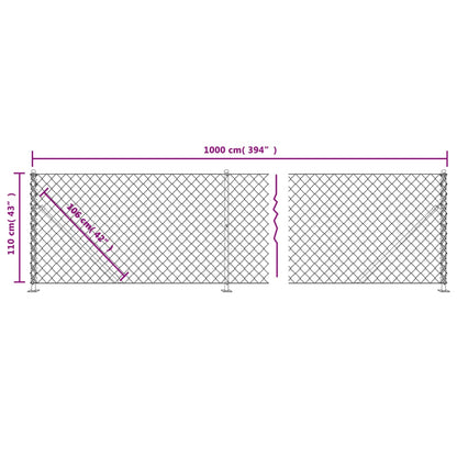 Cerca De Alambre Con Brida Plateada 1,1x10 M / Vetonek_0