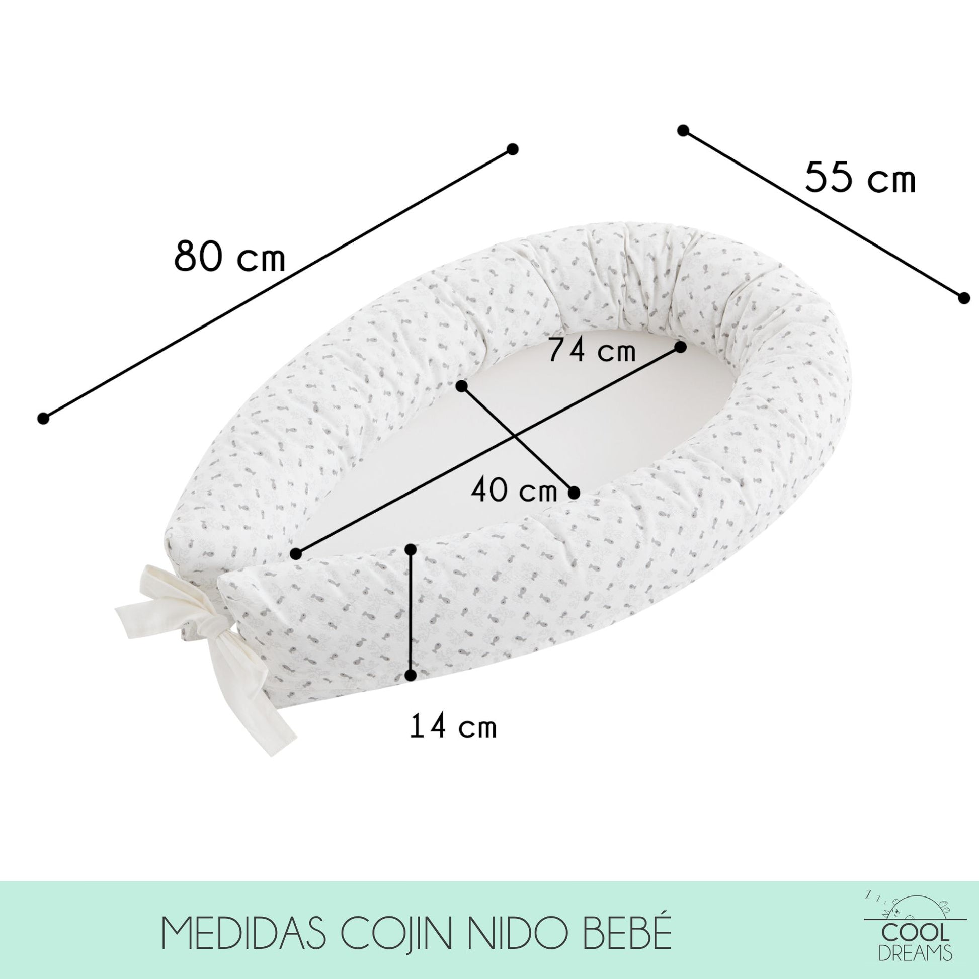 Cojín Nido Reductor De Base Impermeable Grey Atlantis