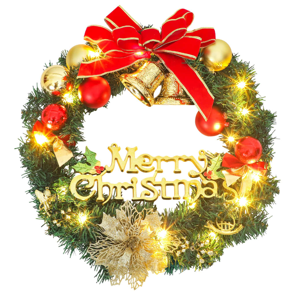Vidaxl Corona De Navidad Con 15 Luces Led Verde 30 Cm_3