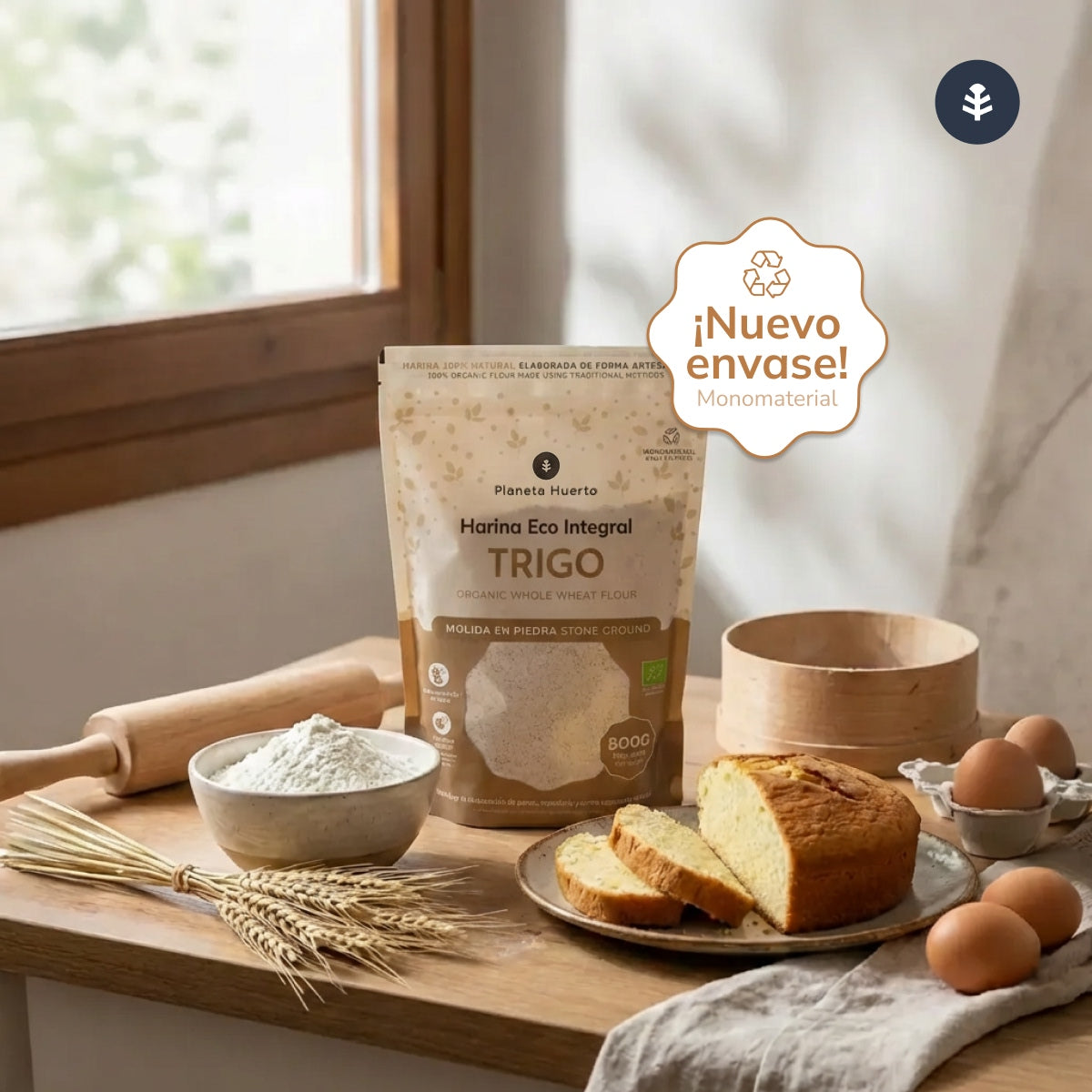 Harina Integral de Trigo Eco Planeta Huerto 800 g