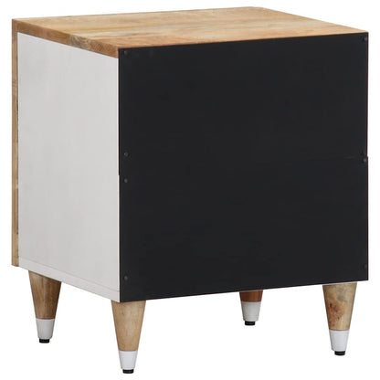 Mesita De Noche De Madera Maciza De Mango 40x33,5x46 Cm_3