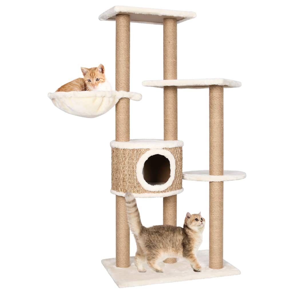 Vidaxl Árbol Para Gatos Con Poste Rascador 126 Cm Hierba Marina_0