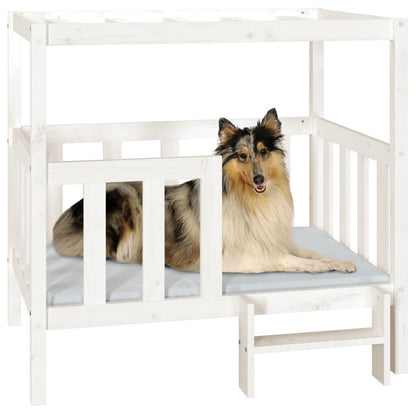 Vidaxl Cama Para Perros Madera Maciza De Pino Blanco 105,5x83,5x100 Cm_3