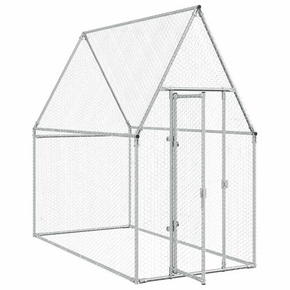 Vidaxl Jaula Para Gallinas Acero Galvanizado Plateado 200x100x190 Cm_3