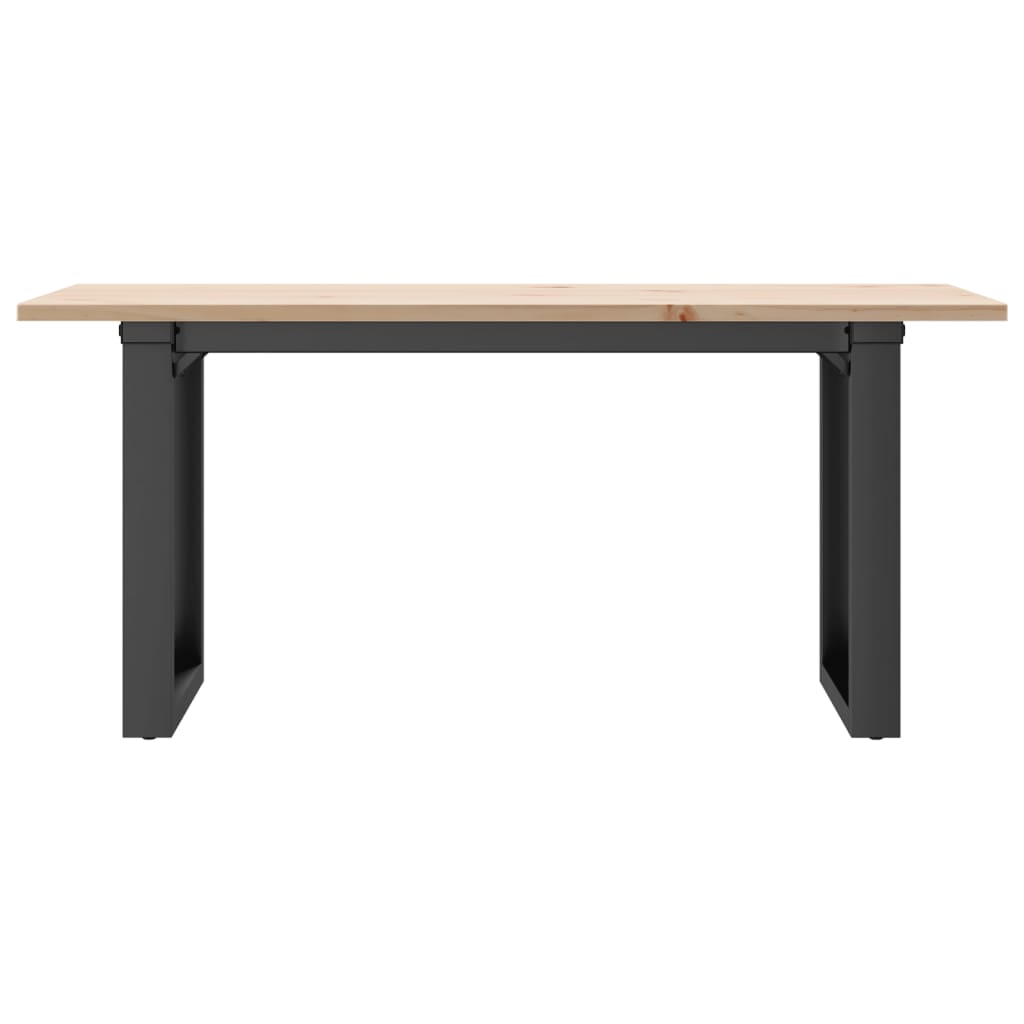 Mesa De Centro Marco O Madera Maciza Pino Y Acero 100x50x45 Cm_2
