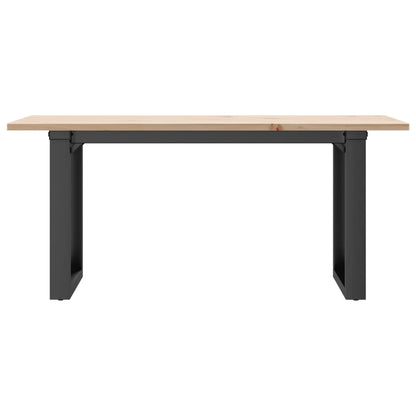 Mesa De Centro Marco O Madera Maciza Pino Y Acero 100x50x45 Cm_2