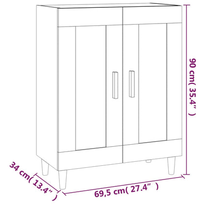 Aparador De Madera Contrachapada Roble Sonoma 69,5x34x90 Cm / Vetonek_5