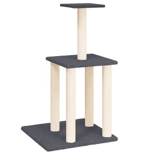 Vidaxl Rascador Para Gatos Con Postes De Sisal Gris Oscuro 85,5 Cm_0