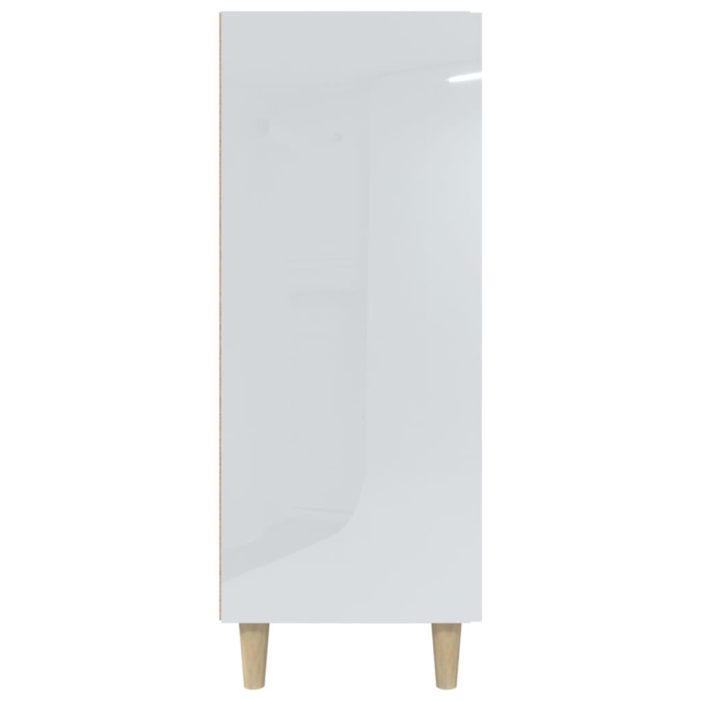 Aparador De Madera Contrachapada Blanco Brillante 69,5x34x90 Cm / Vetonek_4
