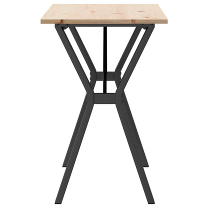 Mesa De Comedor Marco Y Madera Maciza Pino Y Acero 100x50x75cm_3