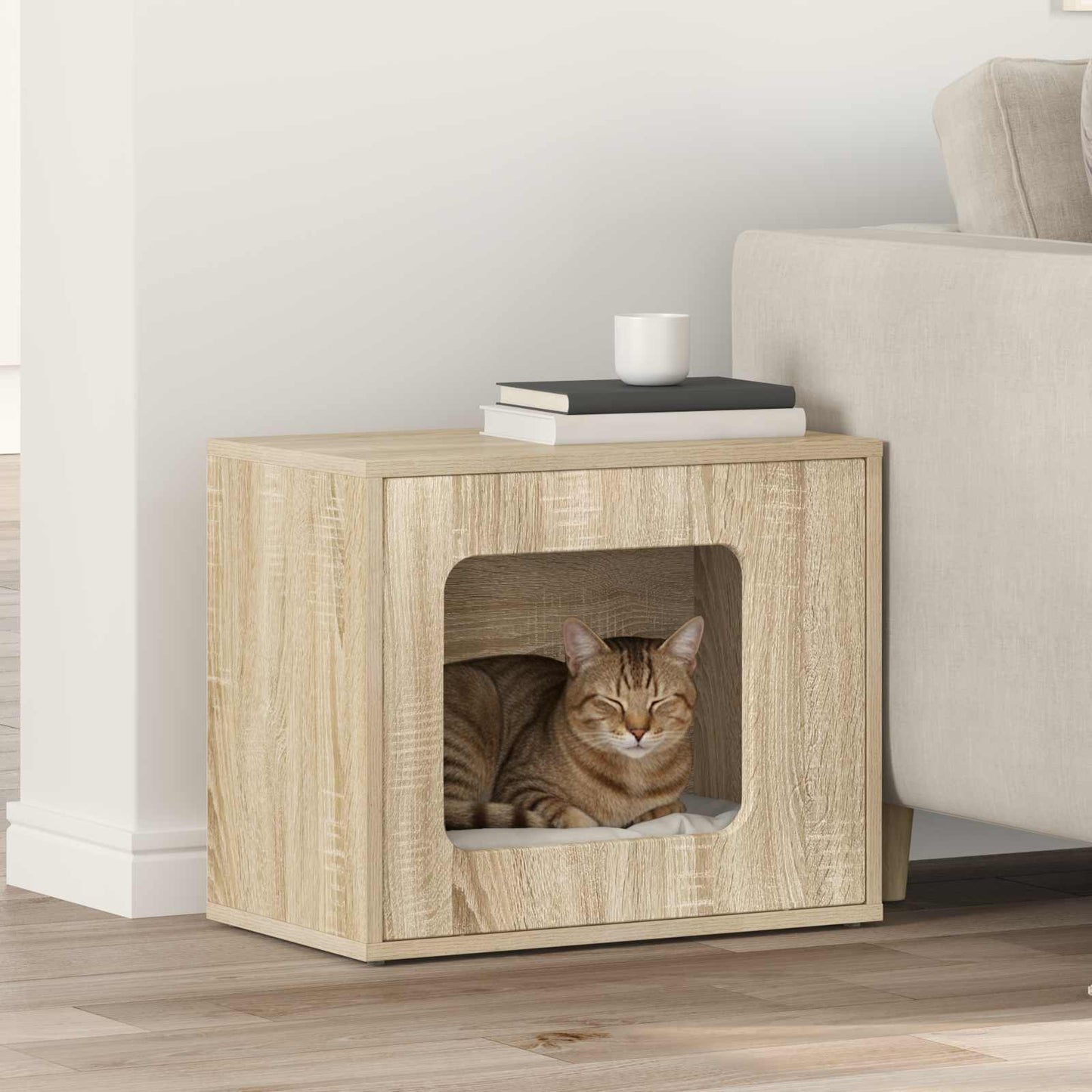 Casa Para Gatos Sonoma 51 X 30 X 42,5 Cm Madera De Ingeniería_1