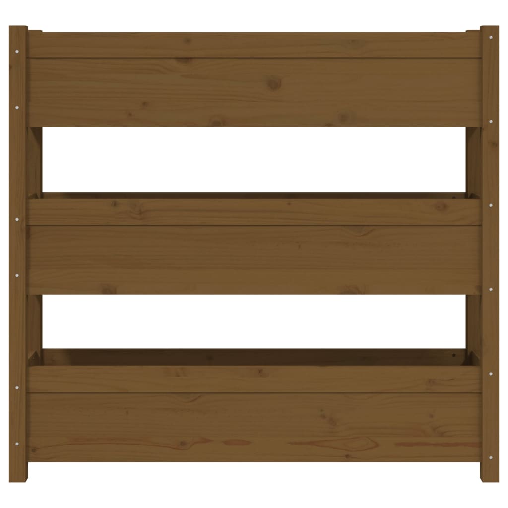 Jardinera De Madera Maciza De Pino Marrón Miel 112x25x104,5 Cm_4