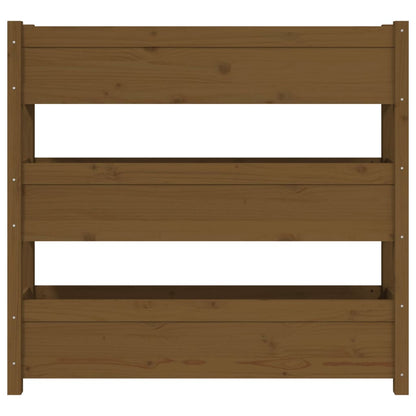 Jardinera De Madera Maciza De Pino Marrón Miel 112x25x104,5 Cm_4