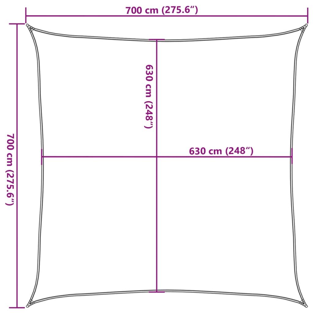 Vidaxl Toldo De Vela Hdpe Verde Claro 160 G/m² 7x7 M_2