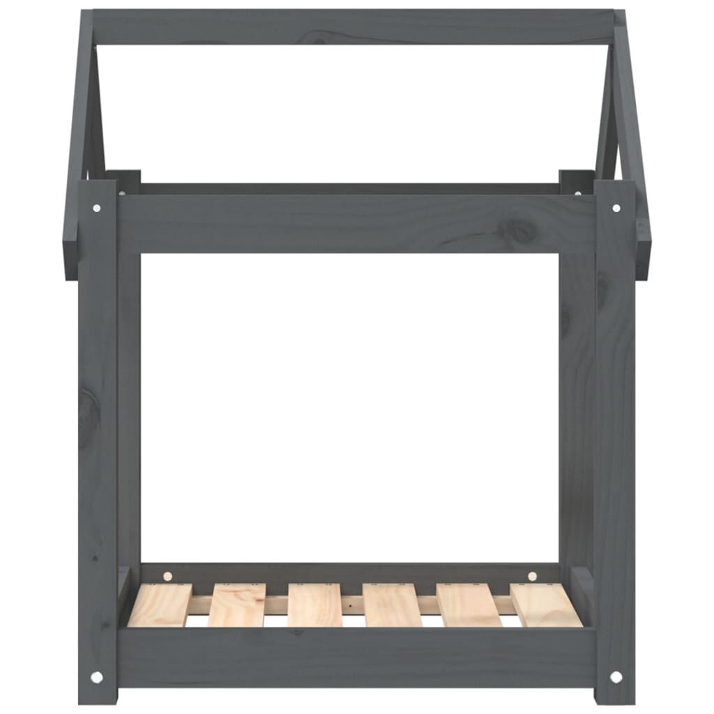 Vidaxl Cama Para Perros Madera Maciza De Pino Gris 61x50x70 Cm_4
