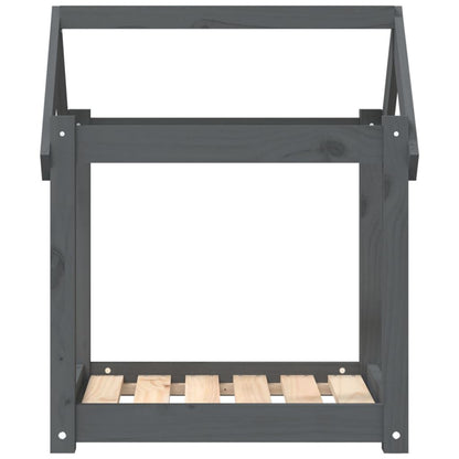 Vidaxl Cama Para Perros Madera Maciza De Pino Gris 61x50x70 Cm_4
