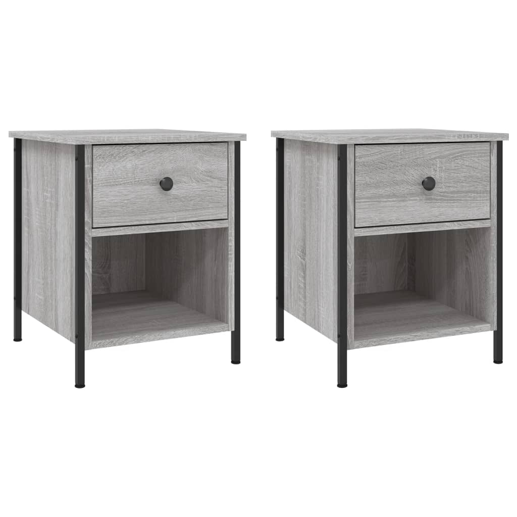 Mesita De Noche 2 Uds Madera Ingeniería Gris Sonoma 40x42x50 Cm_0