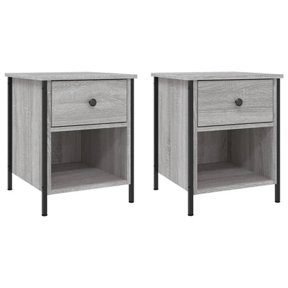 Mesita De Noche 2 Uds Madera Ingeniería Gris Sonoma 40x42x50 Cm_0