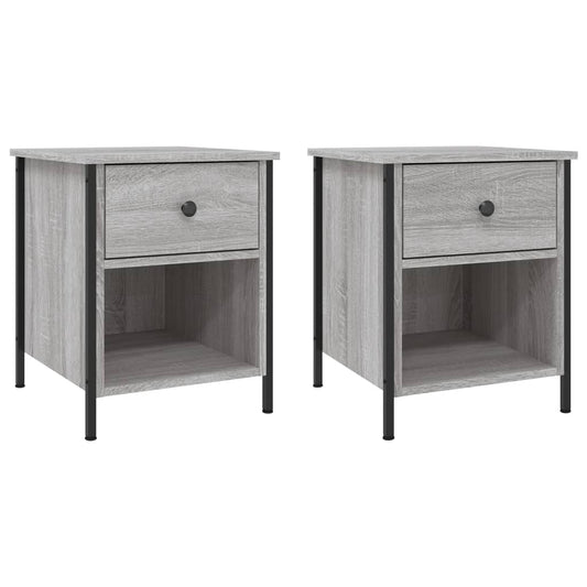 Mesita De Noche 2 Uds Madera Ingeniería Gris Sonoma 40x42x50 Cm_0