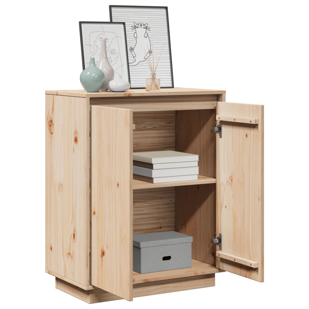 Aparador De Madera Maciza De Pino 60x34x75 Cm / Vetonek_3