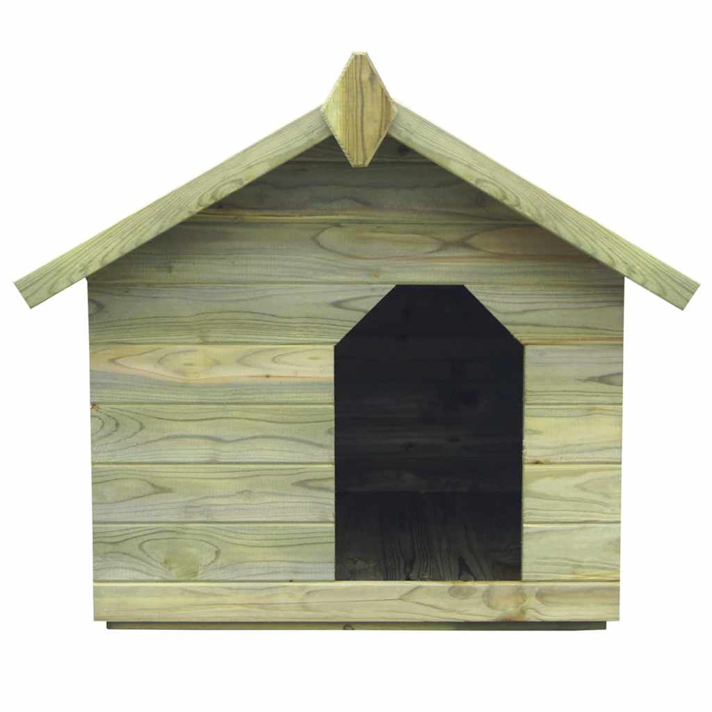 Vidaxl Casa De Perros De Jardín Tejado Abierto Madera Pino Impregnada_1