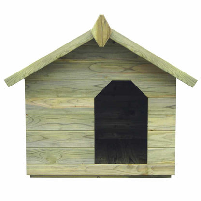 Vidaxl Casa De Perros De Jardín Tejado Abierto Madera Pino Impregnada_1