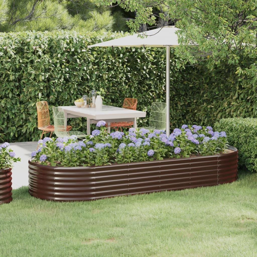 Jardinera Arriate Acero Galvanizado Marrón 249x100x36cm_1