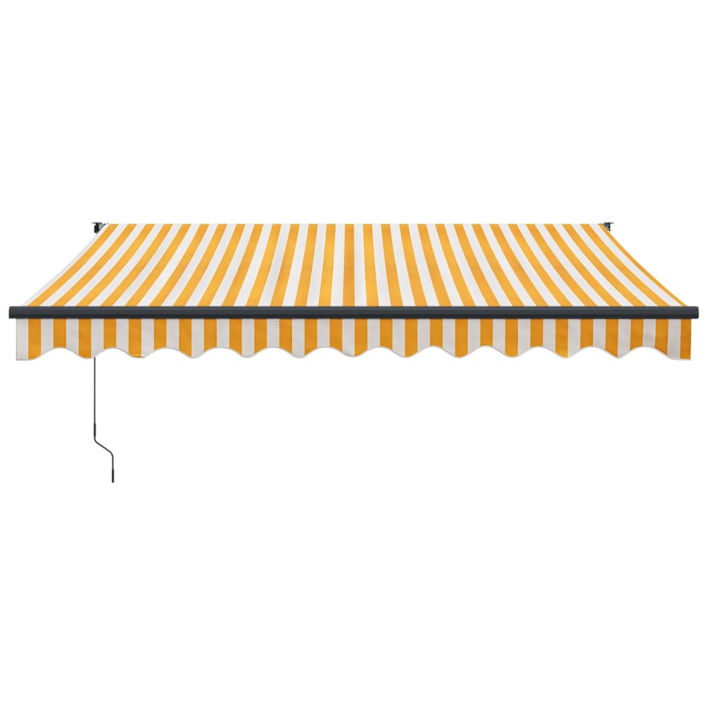 Toldo Retráctil Aluminio Y Tela Amarillo Y Blanco 3,5x2,5 M_2