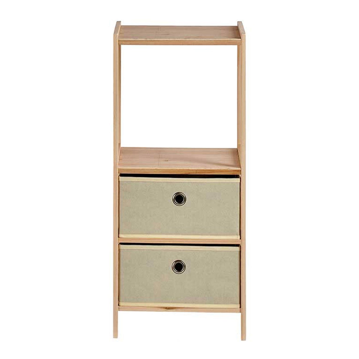 Estantería 2 Baldas + 2 Cajones Natural - Colección Kipit_2