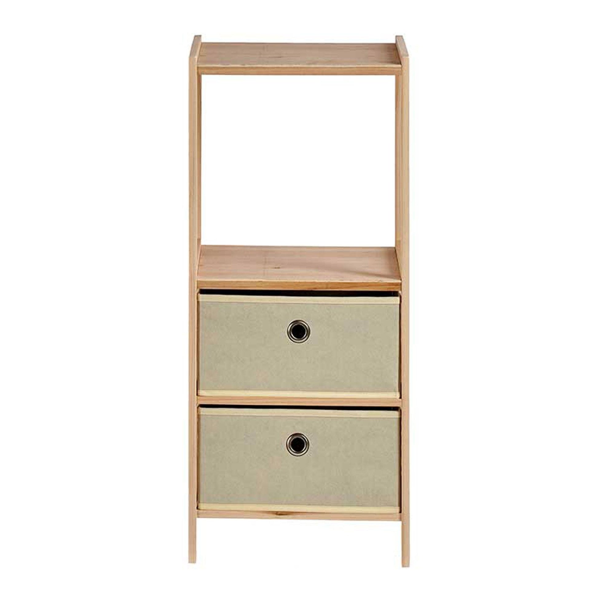 Estantería 2 Baldas + 2 Cajones Natural - Colección Kipit