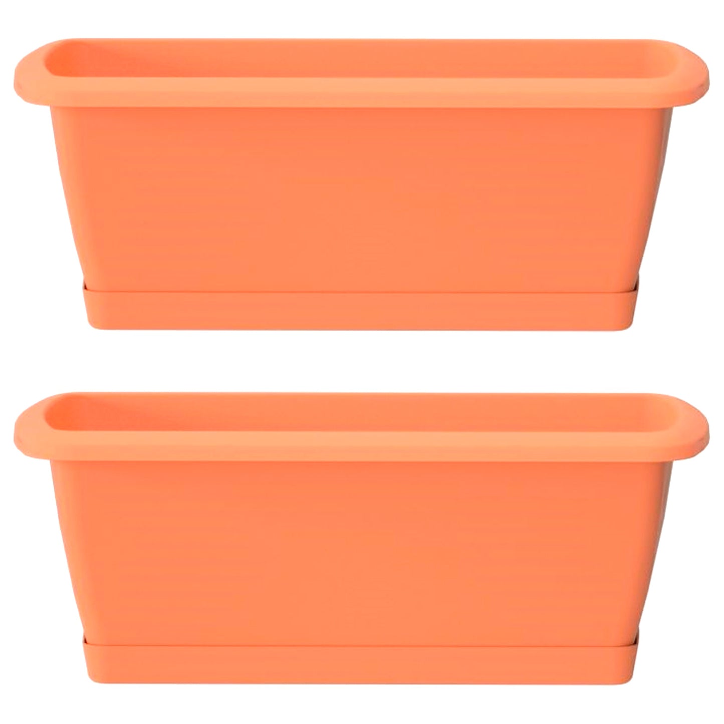 2x Jardinera Respana Con Soporte De Plastico En Color Terracota 78,6 (largo) X 18,4 (ancho) X 14,5 (alto) Cm_0