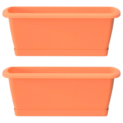 2x Jardinera Respana Con Soporte De Plastico En Color Terracota 78,6 (largo) X 18,4 (ancho) X 14,5 (alto) Cm_0