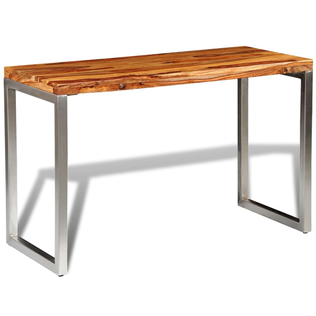 Mesa De Comedor Con Patas De Acero Madera Maciza_1