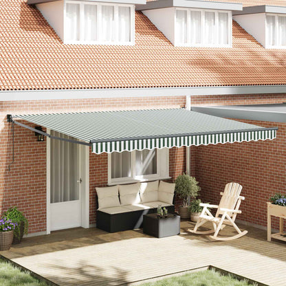 Toldo Retráctil Verde Y Blanco 450 X 300 X 165 Cm_1