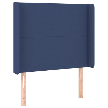 Cama Box Spring Colchón Y Luces Led Tela Azul 100x200 Cm / Vetonek_2