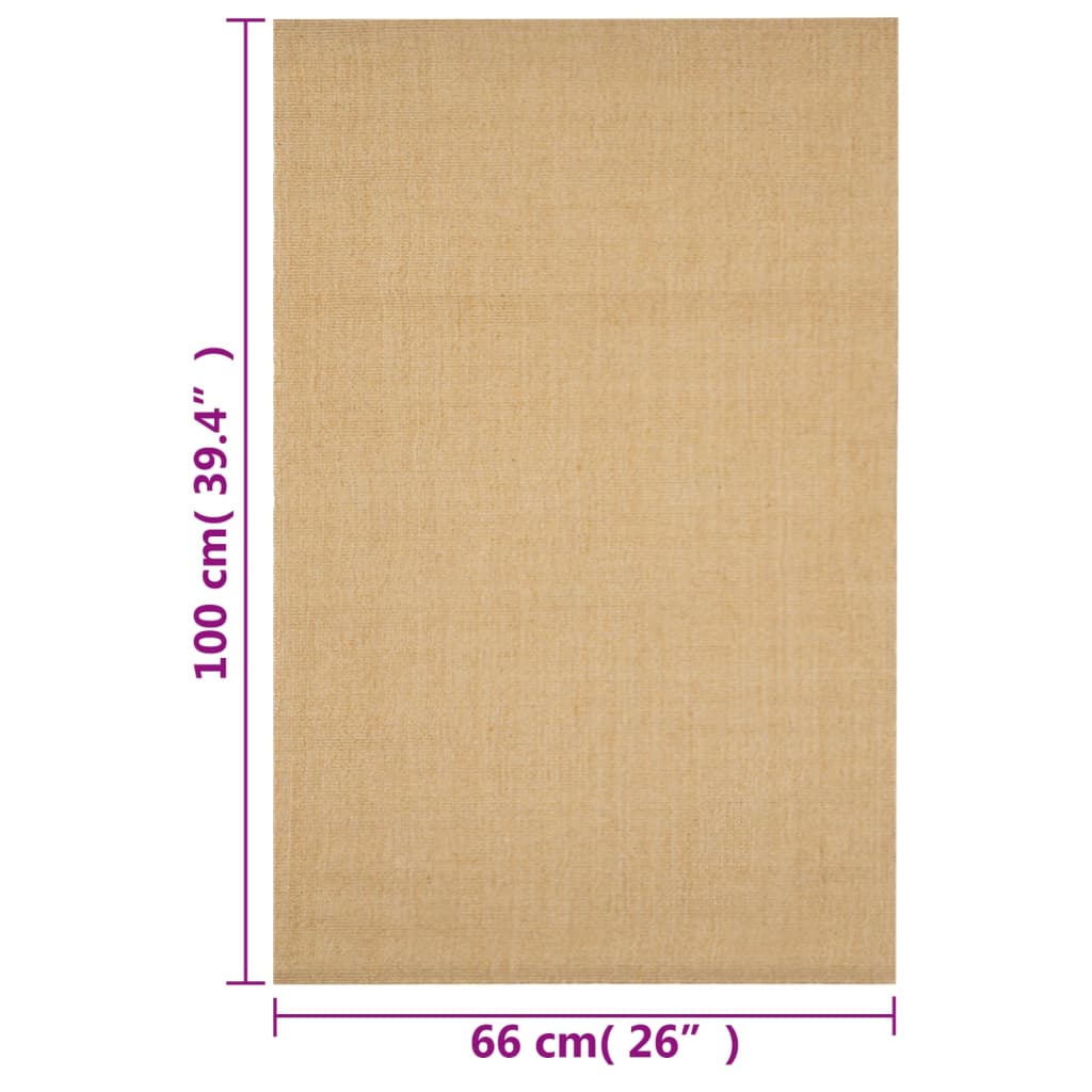Alfombra De Sisal Natural 66x100 Cm / Vetonek_2
