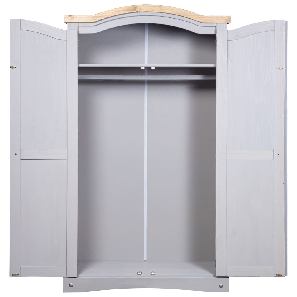 Armario Madera De Pino Mexicano Estilo Corona Gris 2 Puertas_2