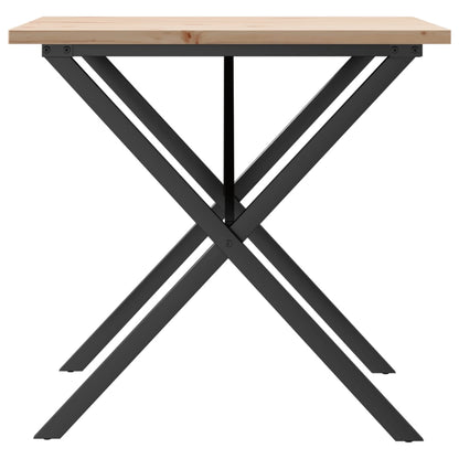 Mesa De Comedor Marco X Madera Maciza Pino Y Acero 80x80x75,5cm_3