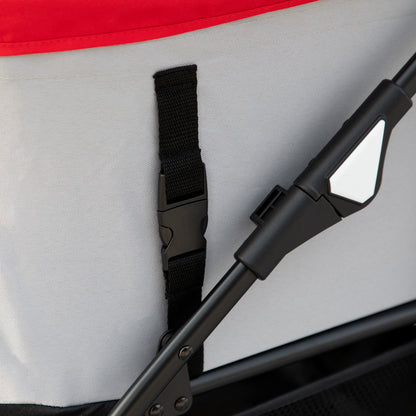 Pawhut Carrito Para Perros Plegable 3 En 1 Con Vagón Desmontable Rojo_4