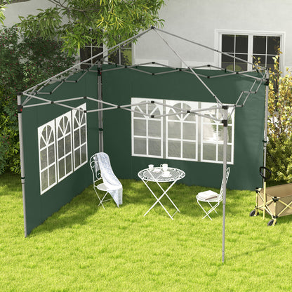 Outsunny Paredes Laterales Para Carpa De 2 Paneles 295x195 Cm Con Ventana Verde_1