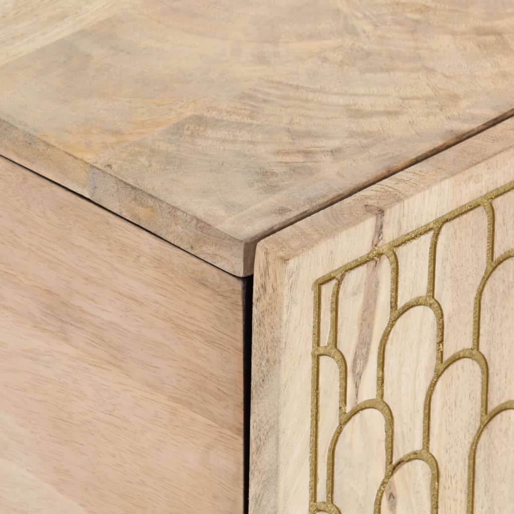 Mesa De Centro De Madera Maciza Mango 100x54x40 Cm_4