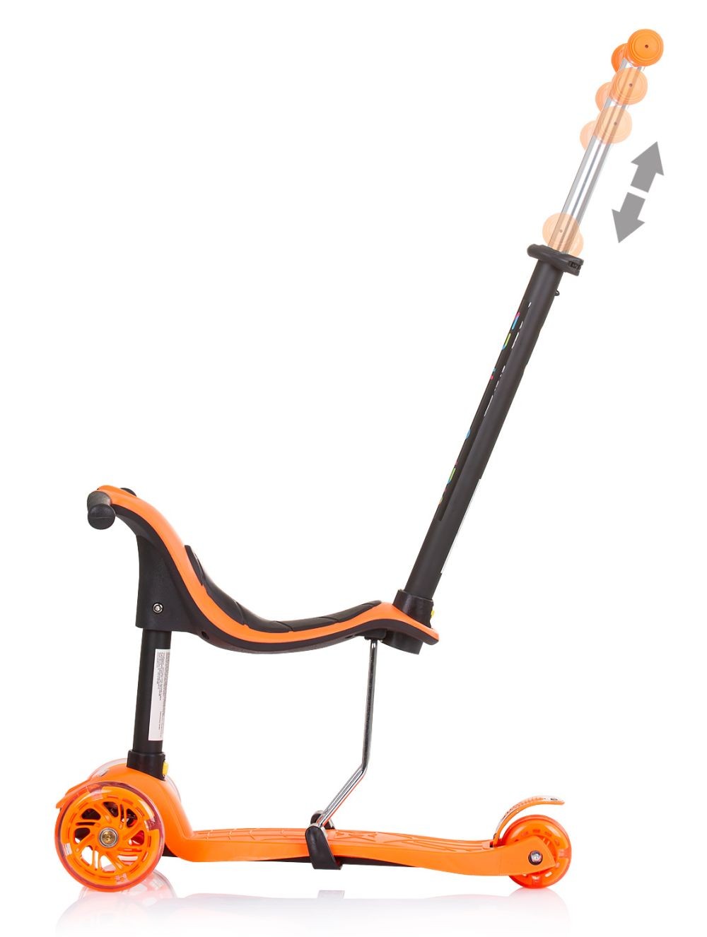 Patinete Infantil 3 En 1 Multi Plus Con Asiento Y Mango Parental Orange_1