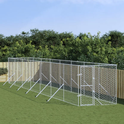Vidaxl Perrera De Exterior Acero Galvanizado Plateado 2x14x2 M_1