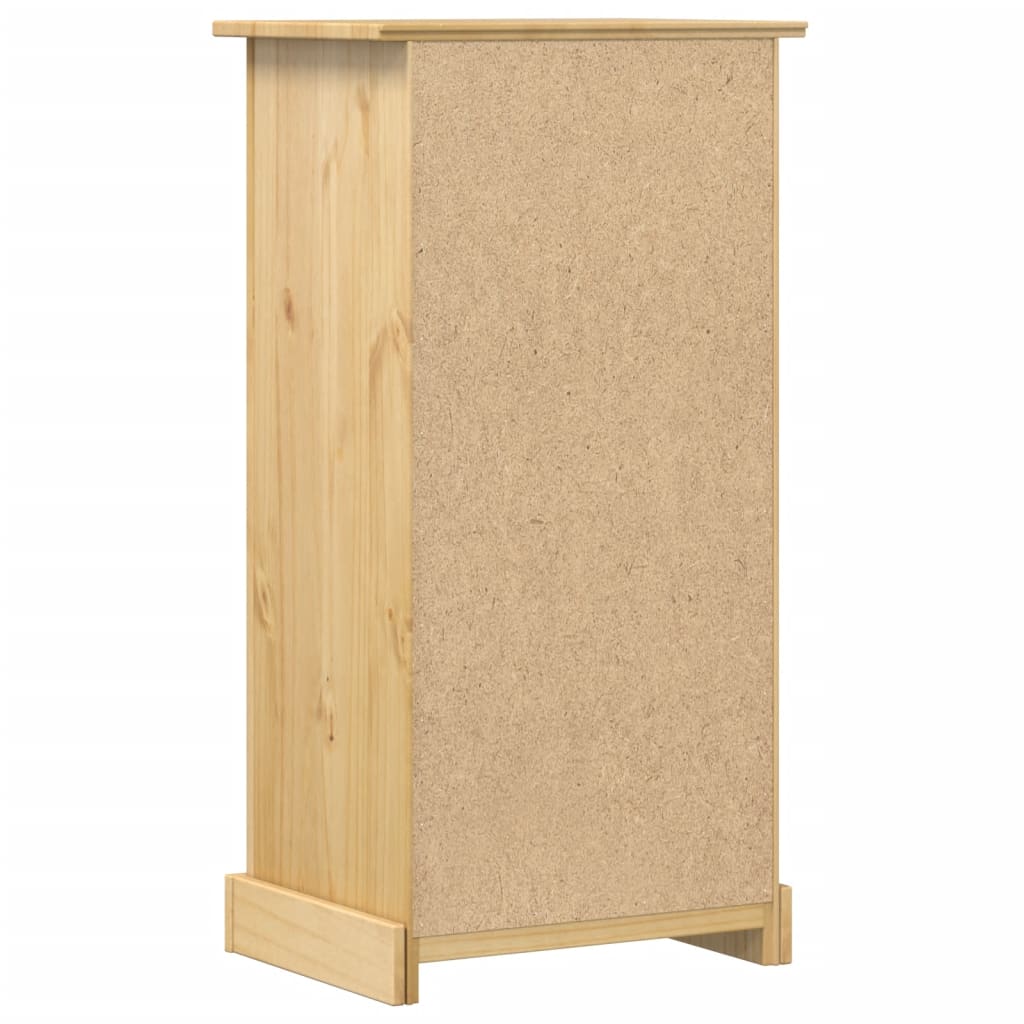 Mesita De Noche Corona Madera Maciza De Pino 53x39x103 Cm_3