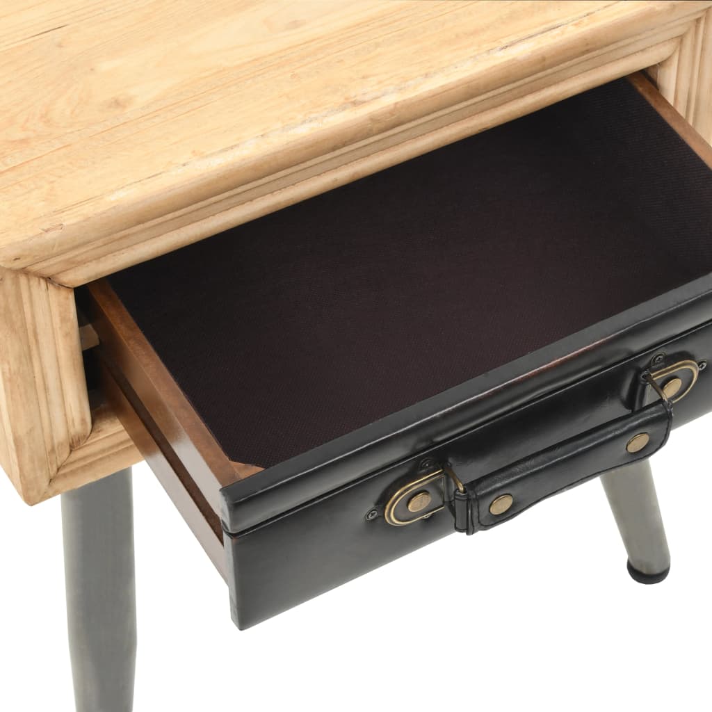 Mesita De Noche De Madera Maciza De Abeto 43x38x50 Cm_4