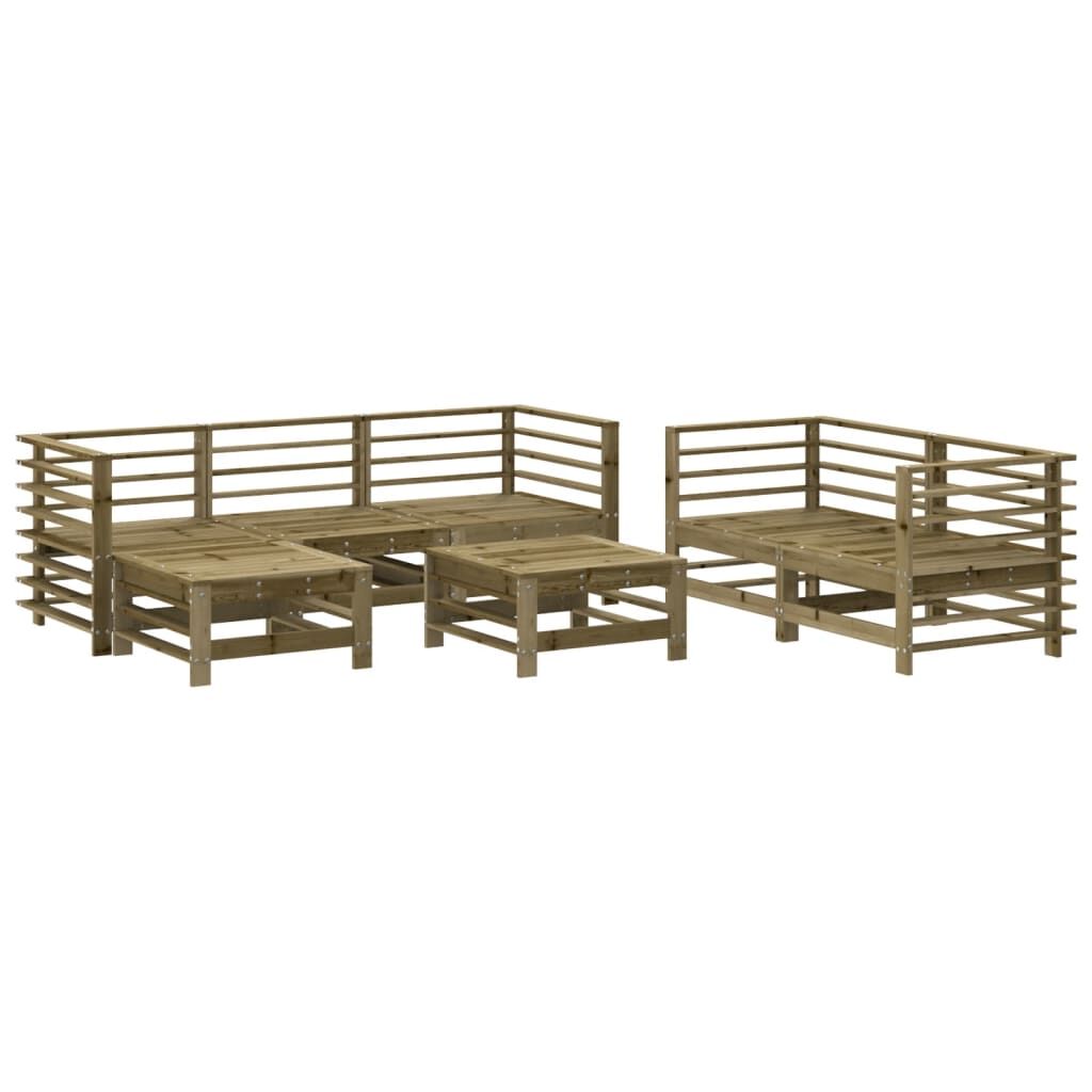 Vidaxl Juego De Muebles De Jardín 7 Pzas Madera De Pino Impregnada_0