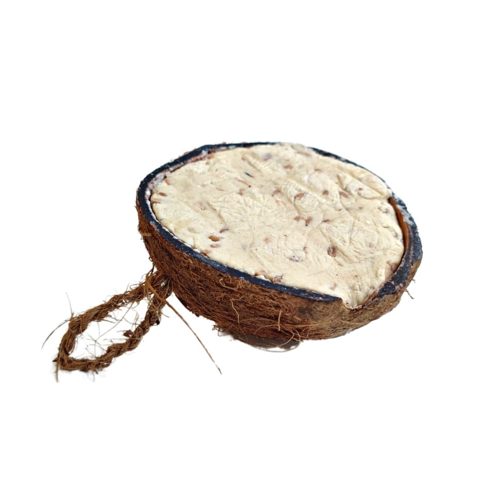 Coco Comedero 0.18 Kg Para Pájaros Silvestres - Alimento Natural Y Decorativo_0
