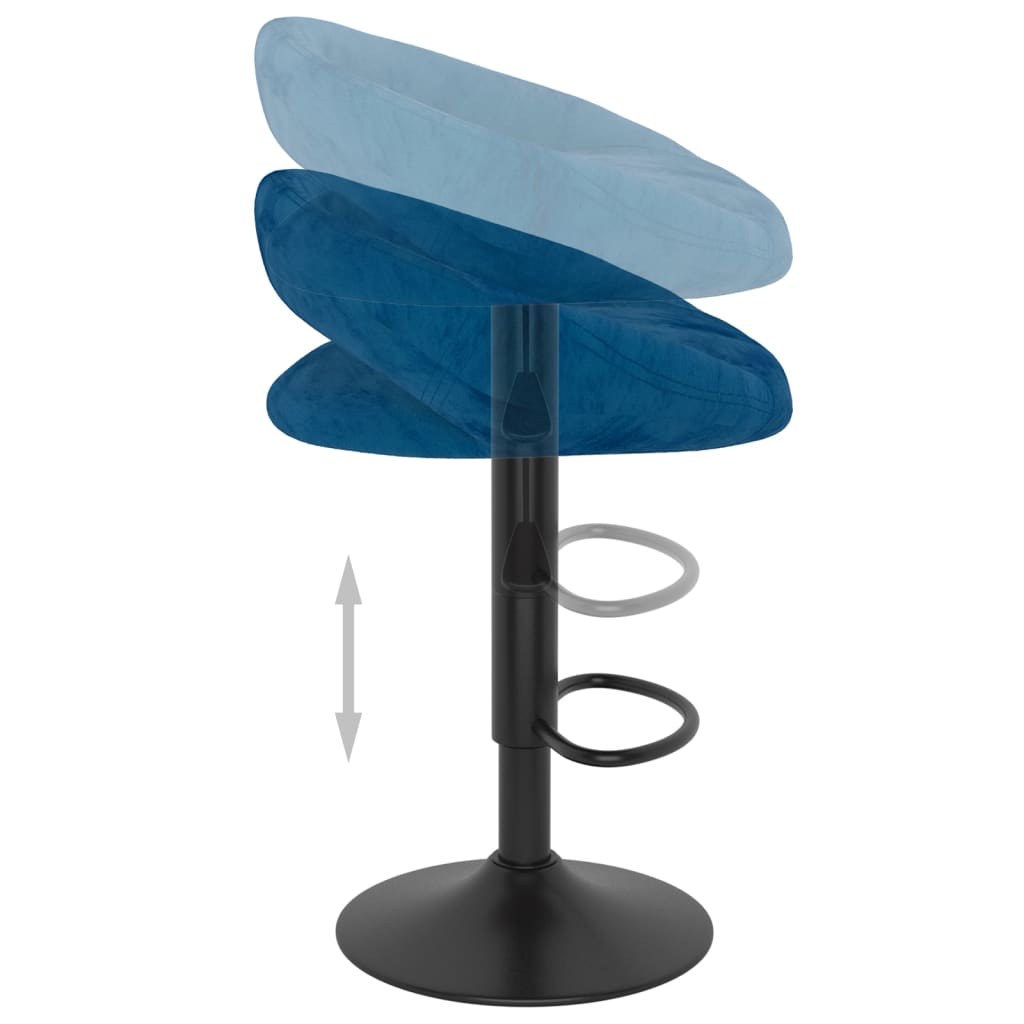 Taburetes De Cocina 2 Unidades Terciopelo Azul_4